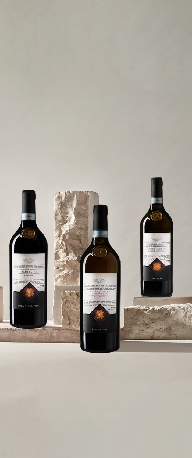 Tinazzi – Tenuta Valleselle – bottiglie di Bardolino, Chiaretto di Bardolino, Pinot Grigio delle Venezie